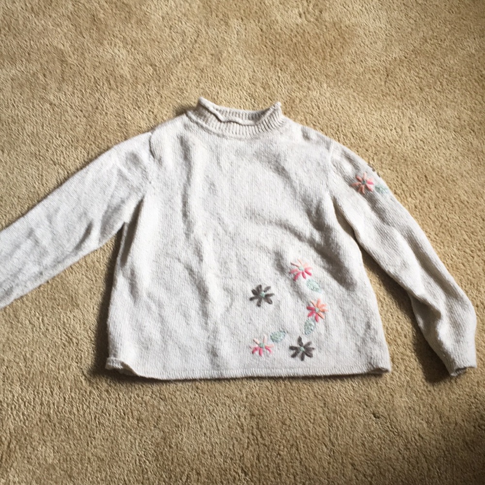 Beige floral sweater